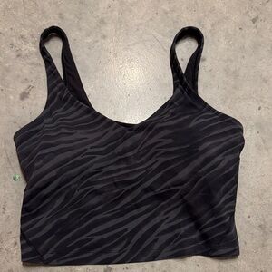 Black Zebra Print Crop Top